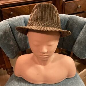 Vintage corduroy, fedora hat